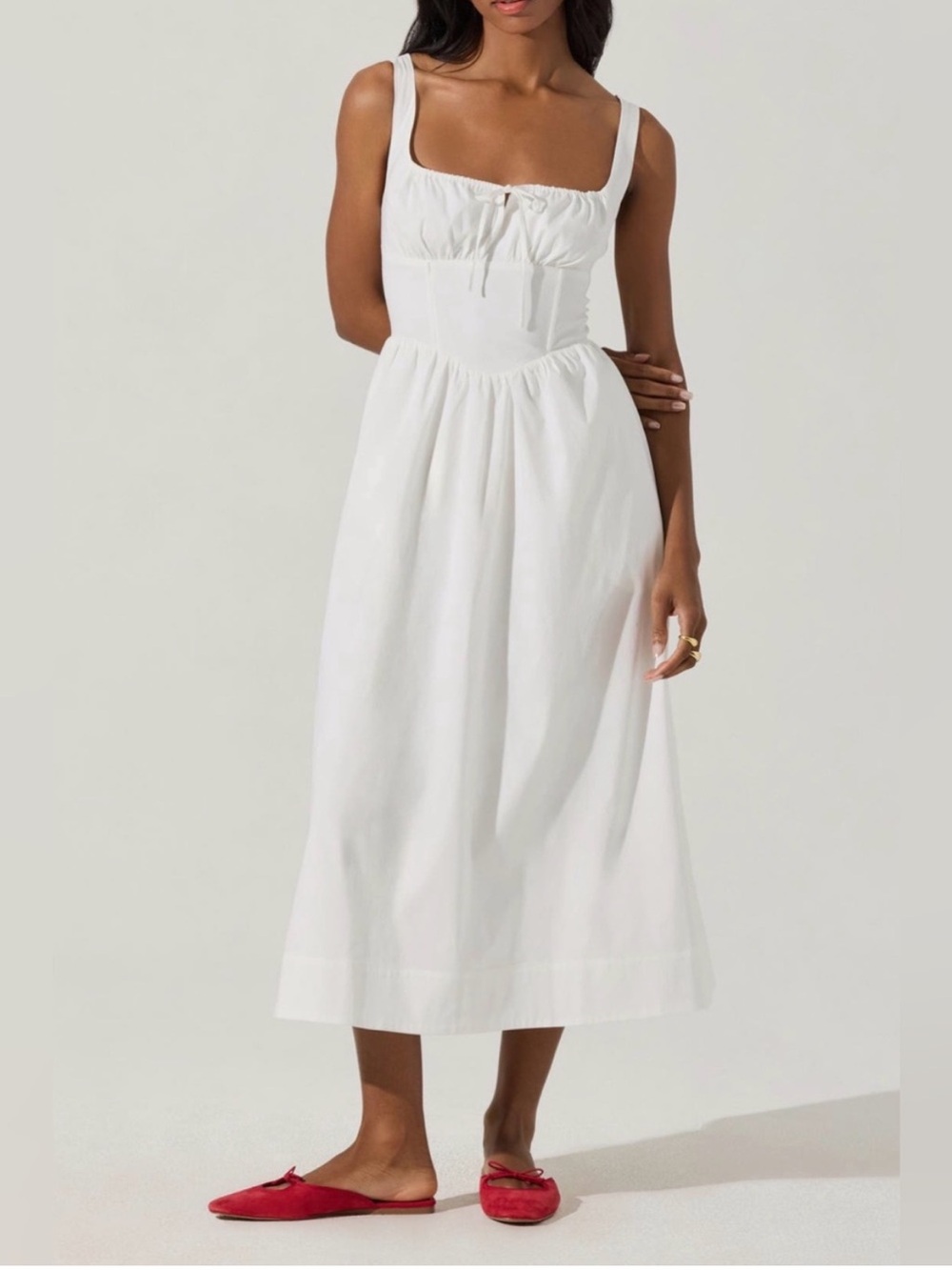 ASTR the Label white midi dress